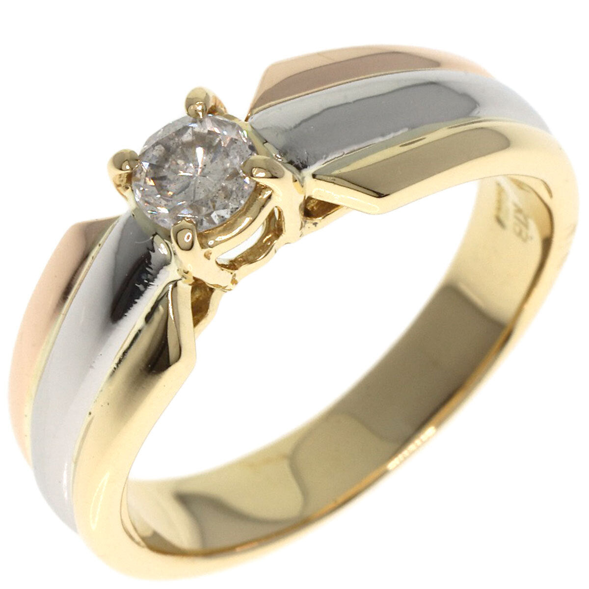 0.31Ct Diamond Ring K18 White Gold 18K 7.1G