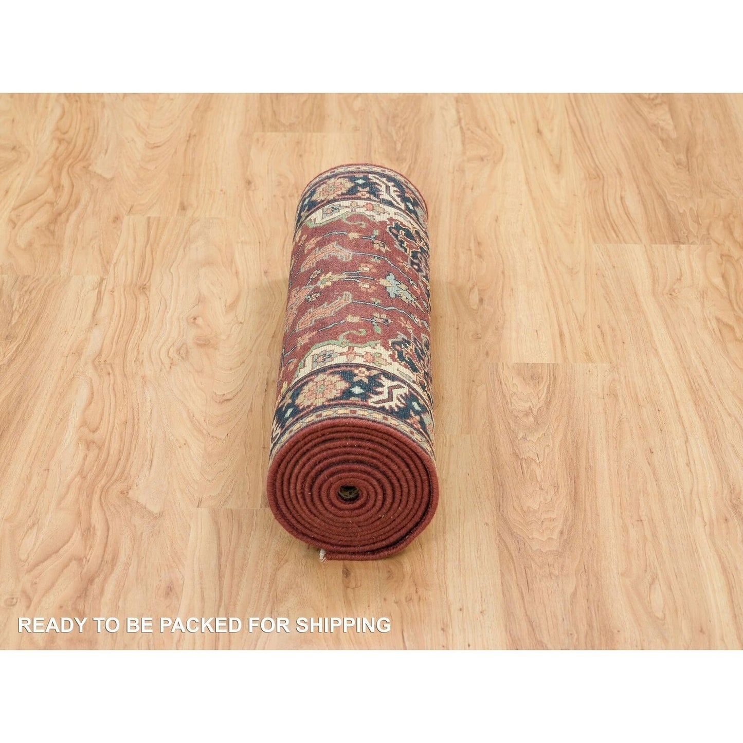 2'7"X12' Red Hand Knotted Saroogh Re-Creation 100% Wool Runner Rug