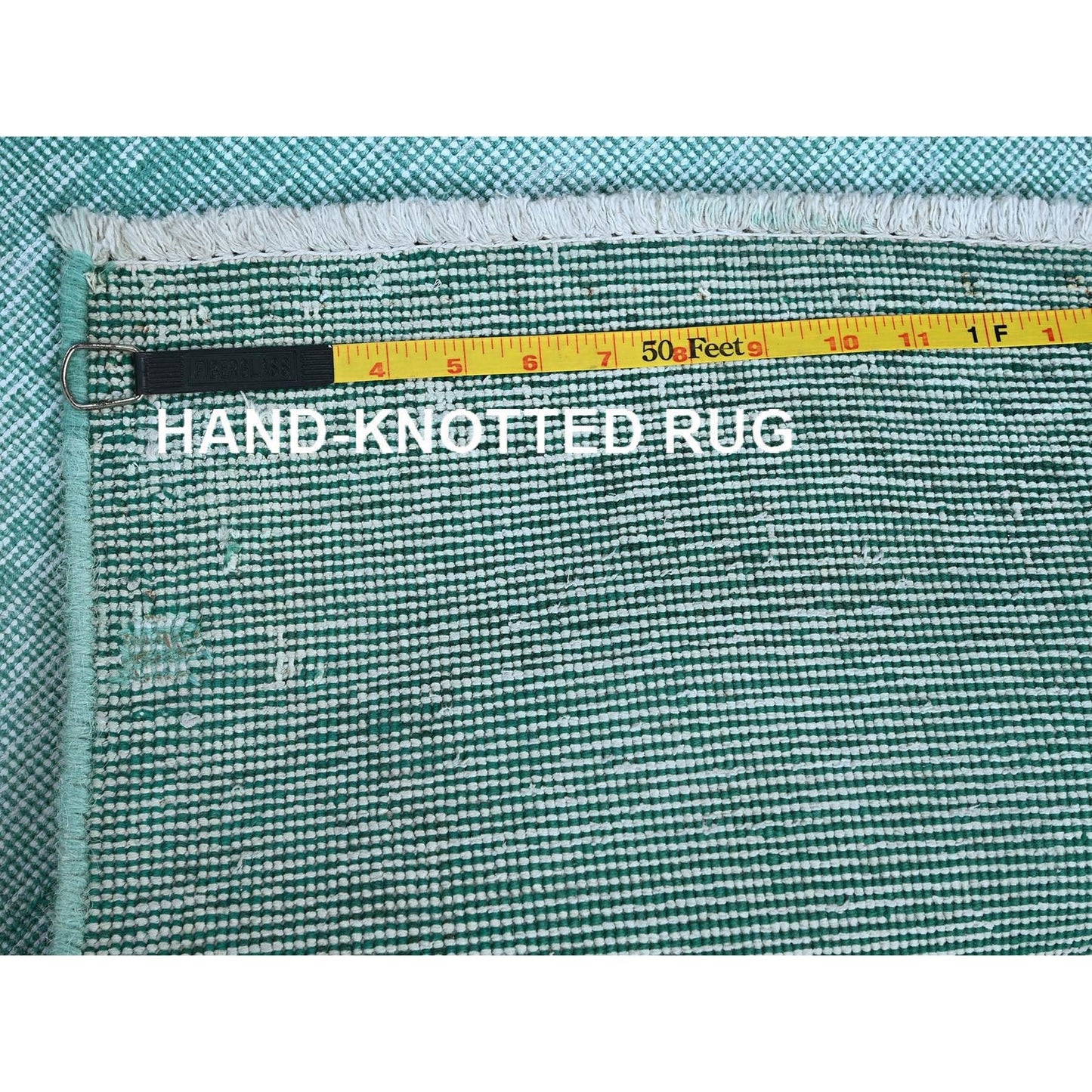 2'X12'9" Overdyed Blue Vintage Zoroastrian Hand Knotted Wool Runner Rug