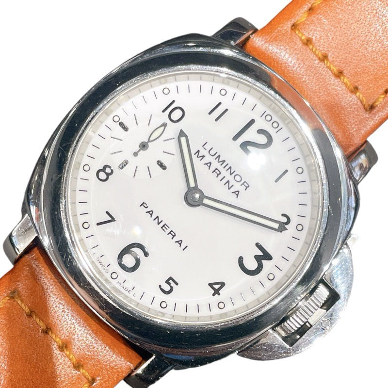 Panerai Luminor Marina Pam00003 White Silver Leather Strap