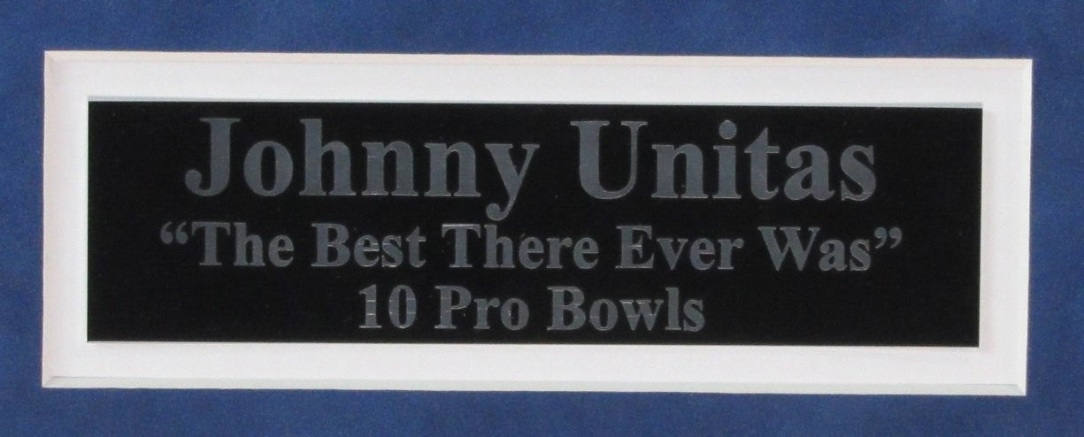 Johnny Unitas Hof Signed/Auto 8X10 Photo W/ Pro Bowl Tickets Framed Jsa 190160