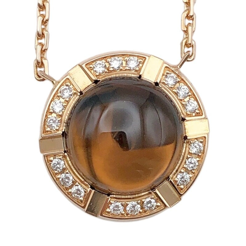 Chaumet Class One Smoky Quartz Diamond Necklace K18 Pink Gold