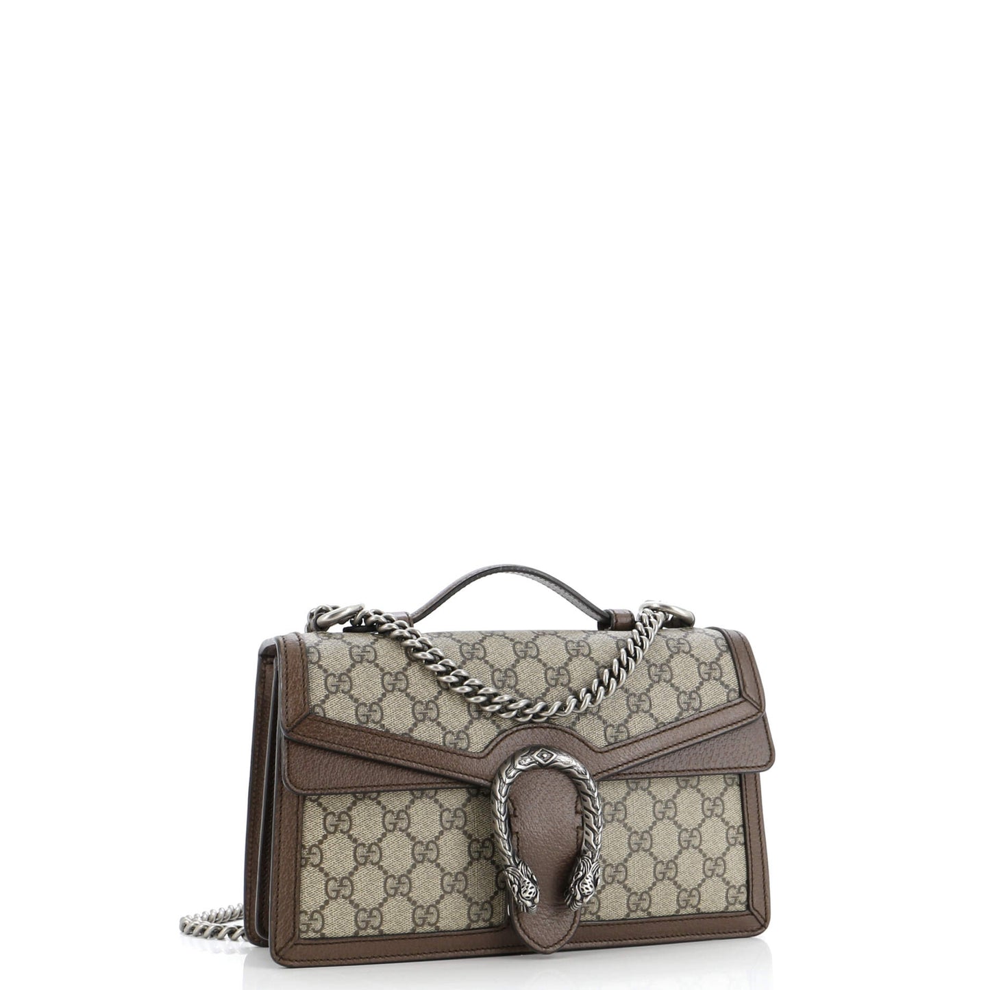 Gucci Dionysus Top Handle Chain Bag Gg Coated Canvas Small