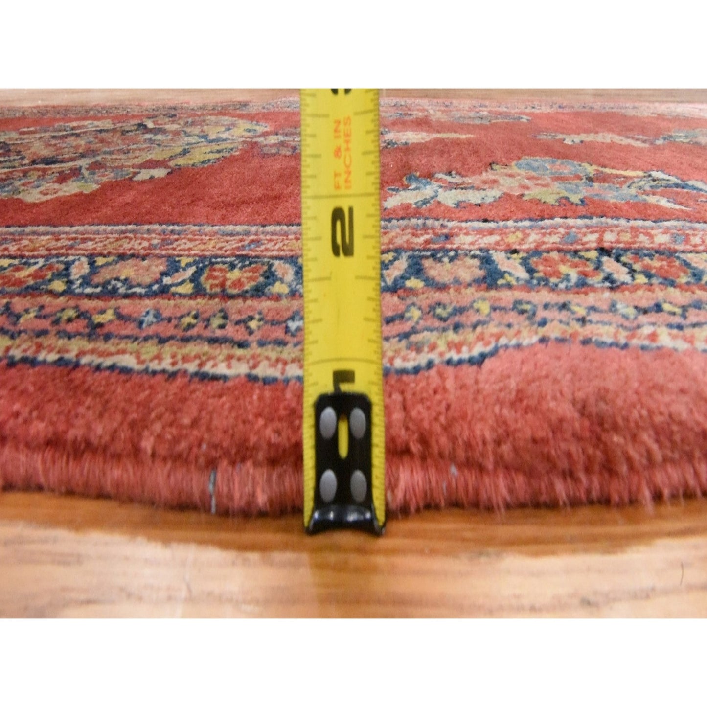 3'7"X15' Red Vintage Zoroastrian Saroogh Wool Hand Knotted Runner Rug