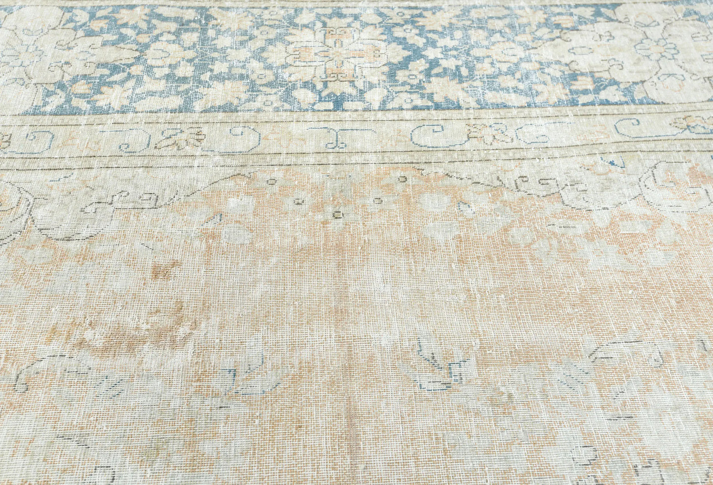 Semi-Antique Floral Distressed Oriental Rug 9X13