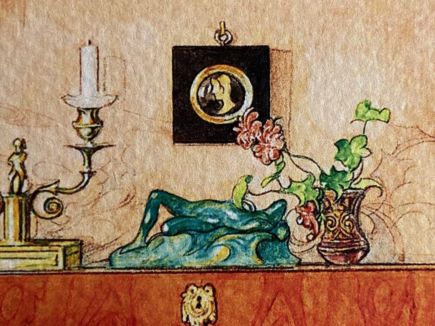 Carl Larsson Lithograph Coa Numbered A Hand