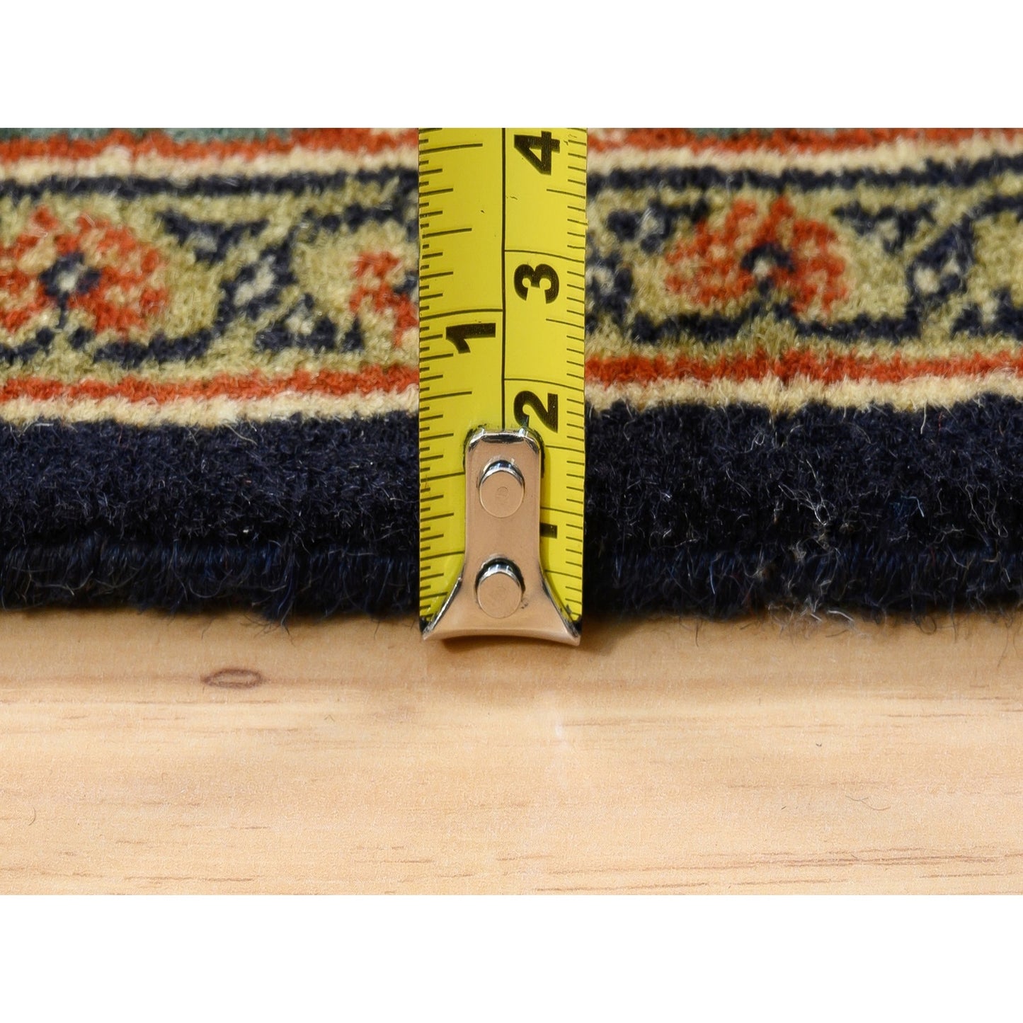 3'1"X5'2" Black Herati Hand Knotted 250 Kpsi New Zealand Wool Rug