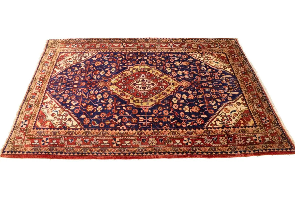 Vintage Purple-Navy Floral Style Rug Tribal