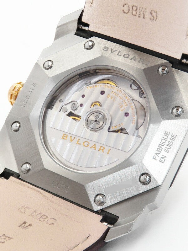 Bvlgari Octo Bgo41S White Automatic Band Size 17.5Cm Men'S Used Watch #61016