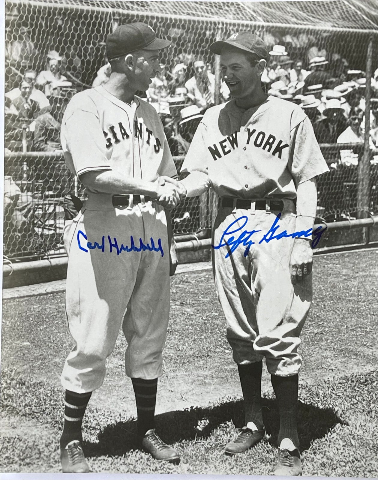 Carl Hubbell Gomez Lefty Autographed Baseball Photo 8x10 Beckett
