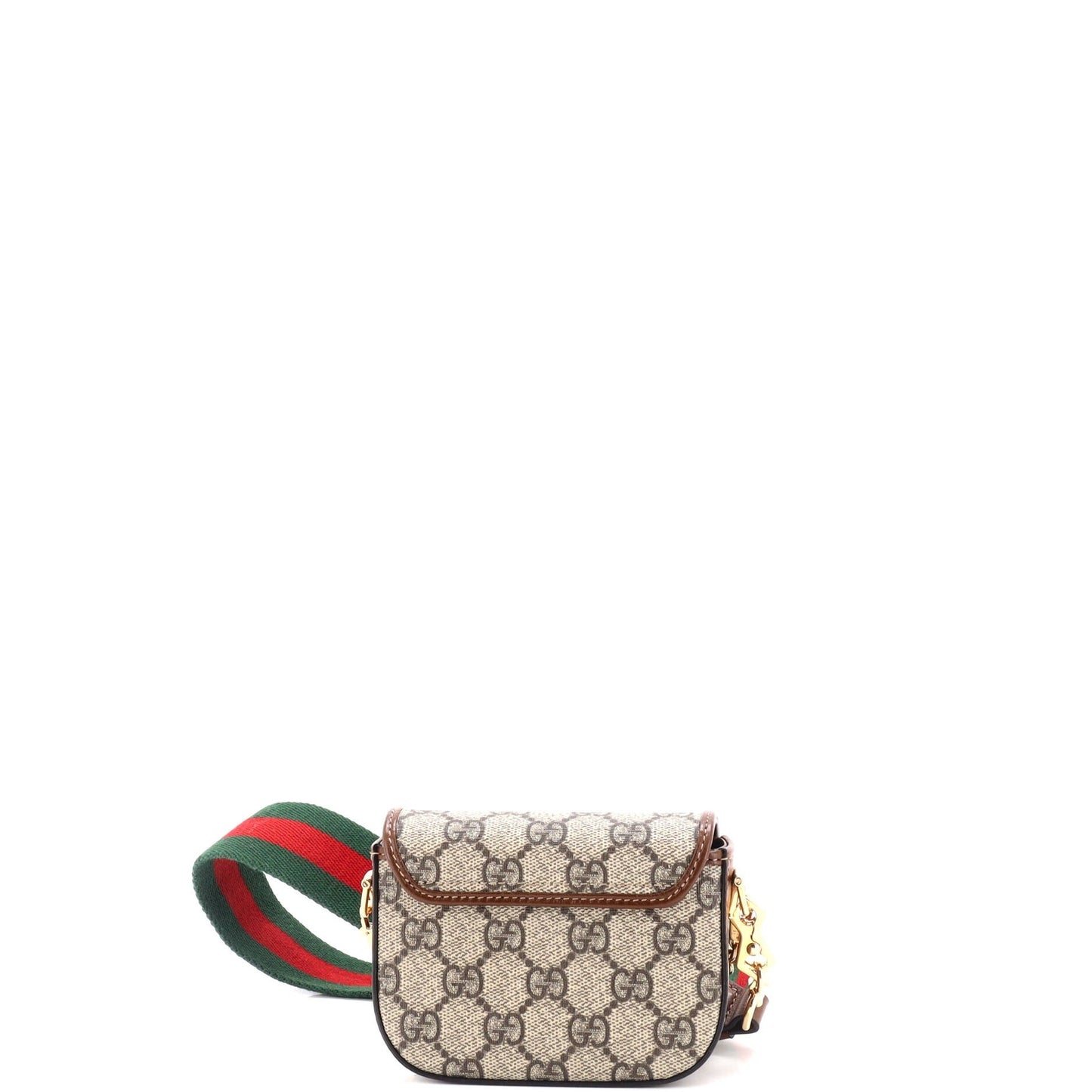 Gucci Horsebit 1955 Flap Wallet With Strap Gg Coated Canvas