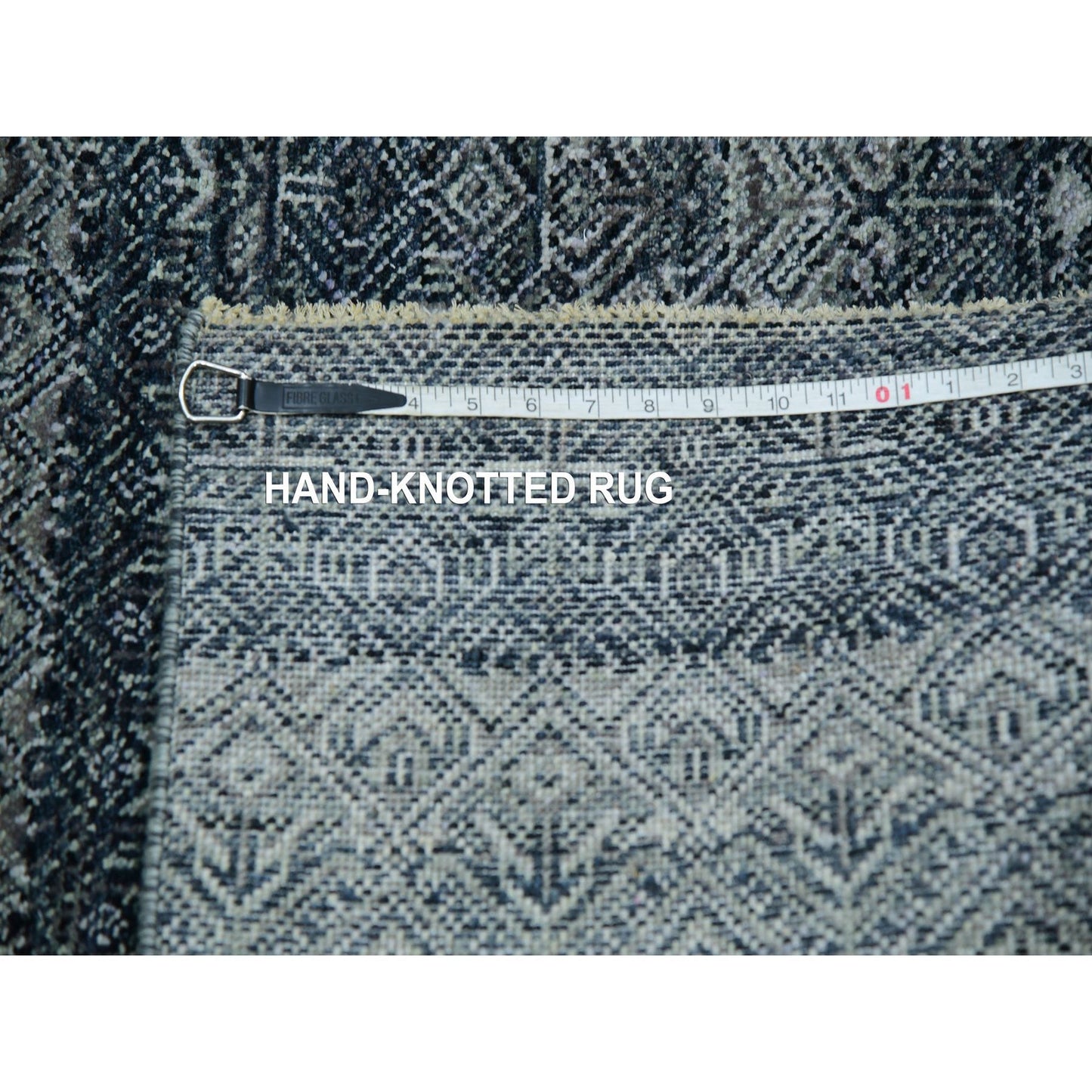 2'7"X8' Gray Hand Knotted Kohinoor Herrita Shiny Wool Runner Oriental Rug
