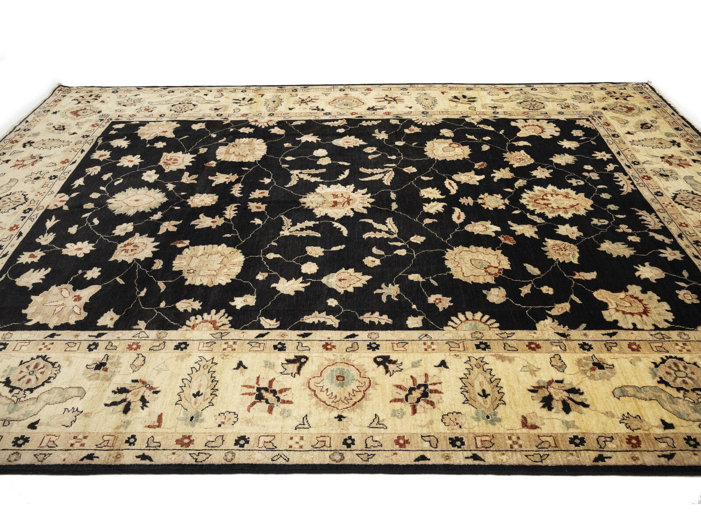 Handmade Floral Peshawar Oriental Rug Large Muted