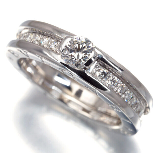 Bvlgari Ring B-Zero1 Solitaire Diamond 0.31Ct Eu50 18K 750 White Gold