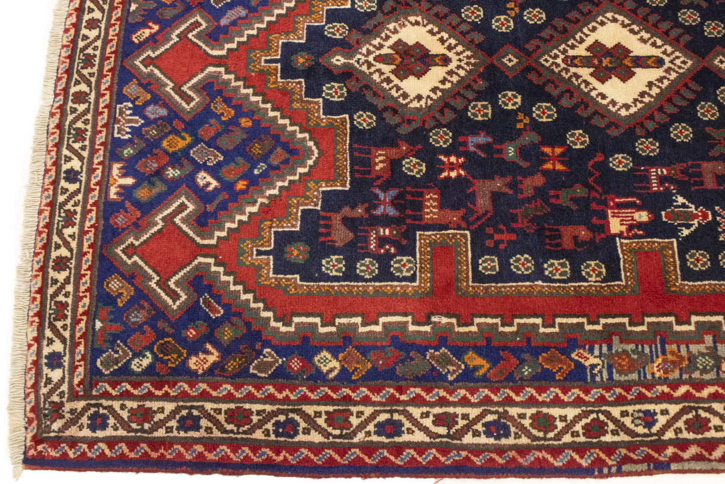 Vintage Geometric Design Oriental Rug Farmho