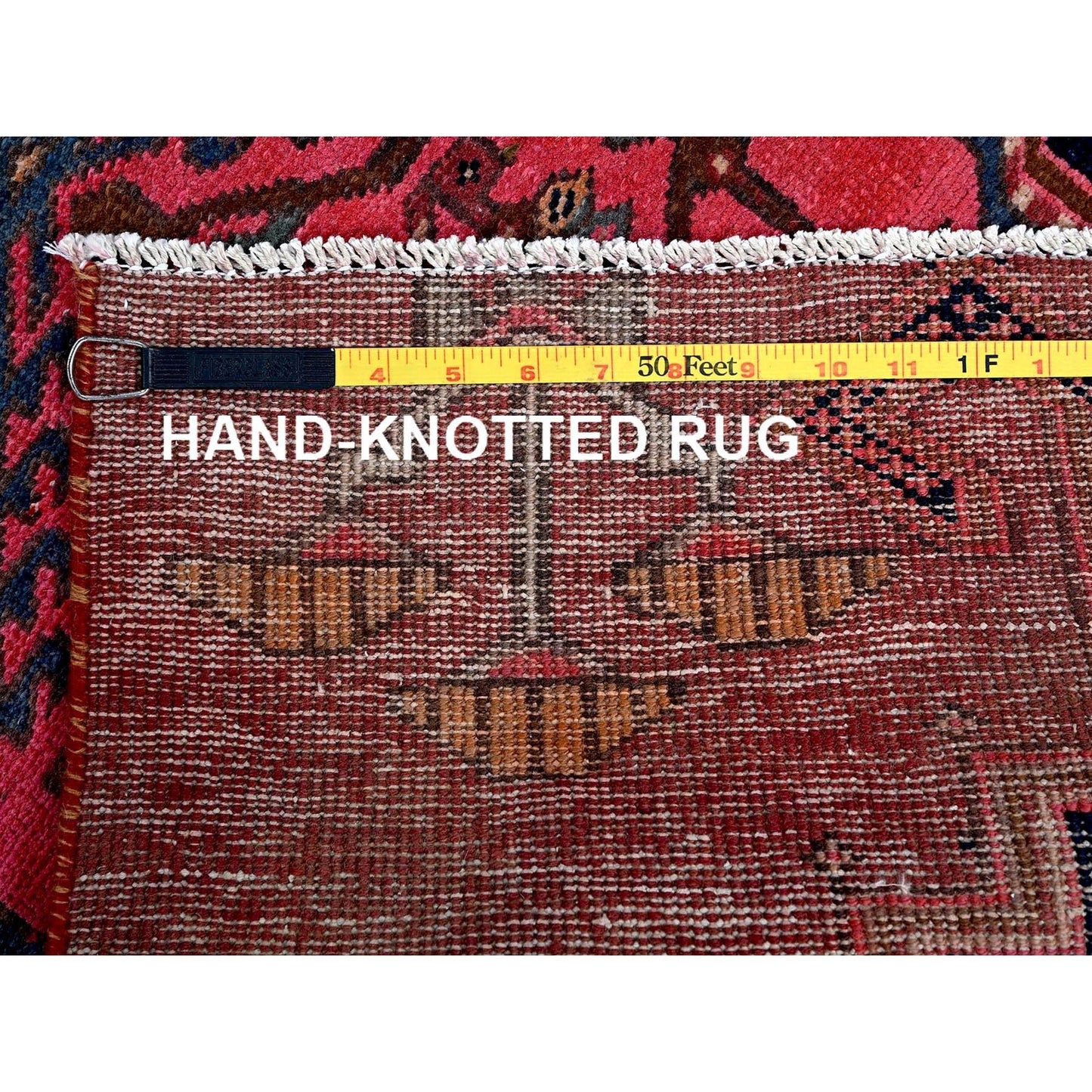 2'4"X6'5" Blush Red, Vintage Zoroastrian 100% Wool Hand Knotted Runner Rug