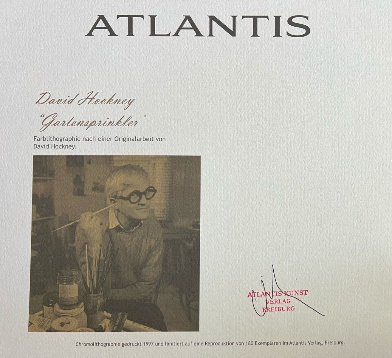 David Hockney Lithograph ( Signed Coa) Hand