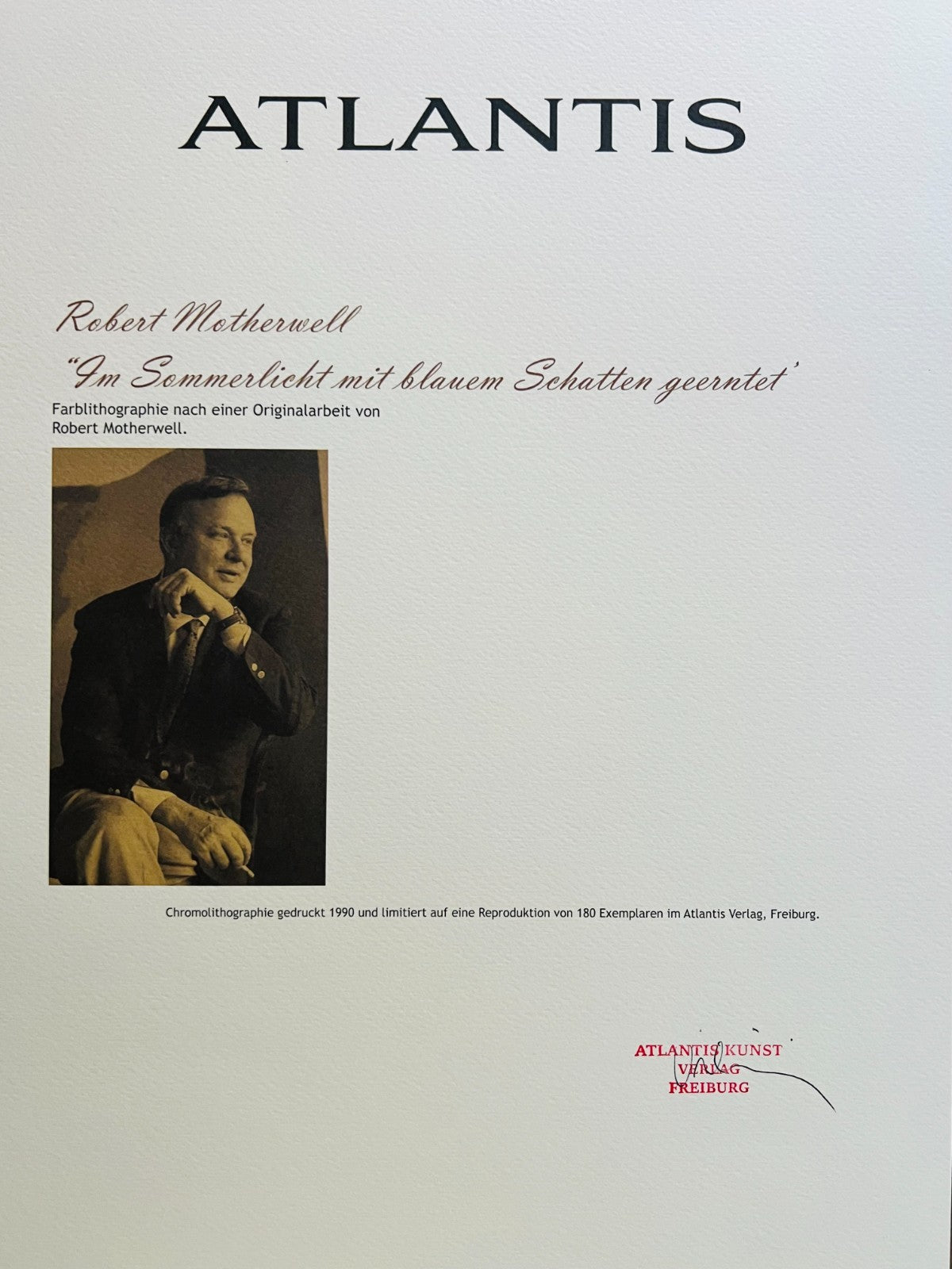 Robert Motherwell Lithograph Coa Signed Numbered Pencil Limited Stock