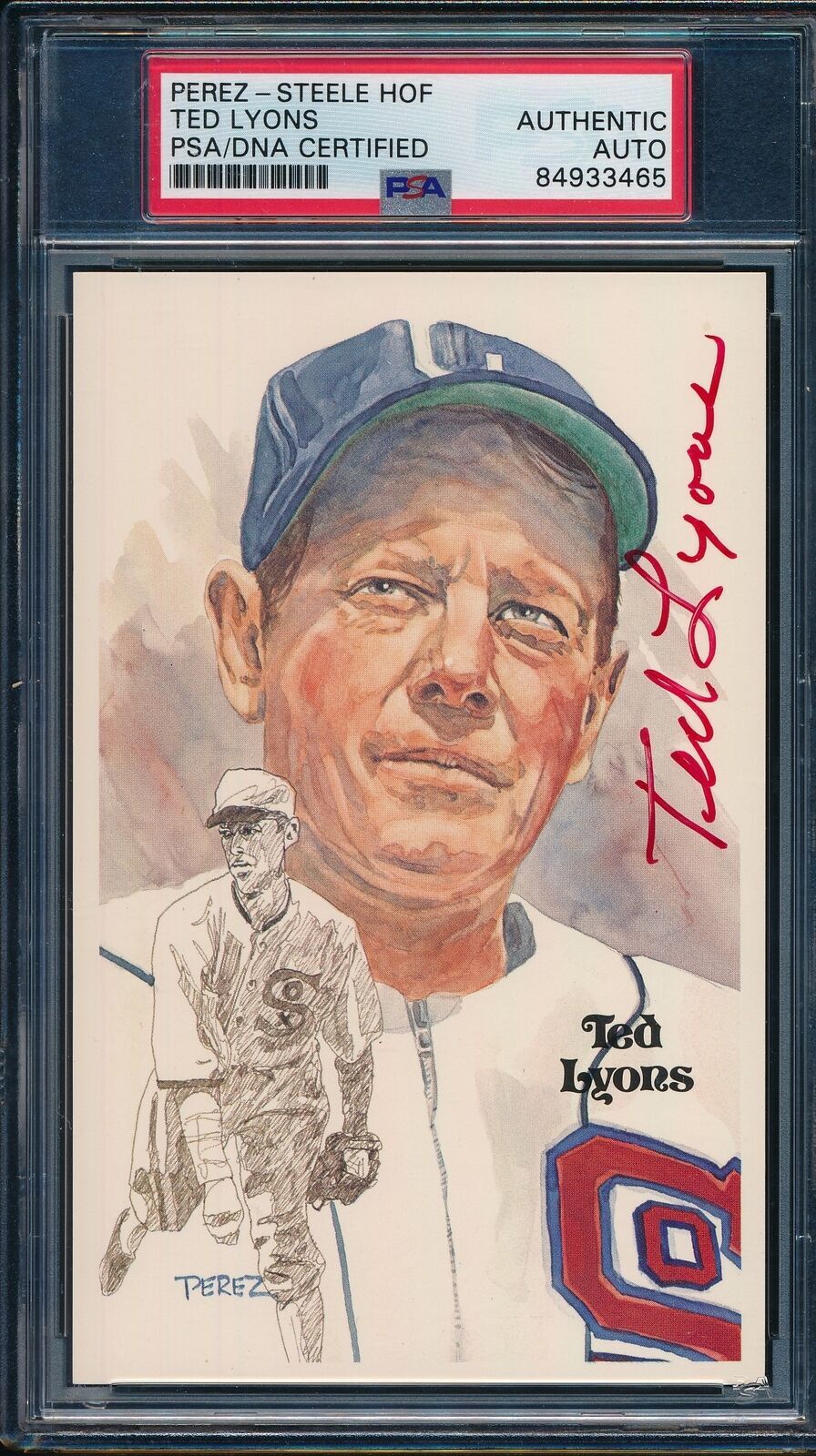 Ted Lyons Hof White Sox Signed/Auto 1980 Perez