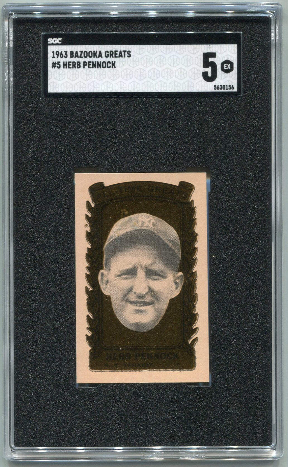 Herb Pennock 1963 Bazooka Greats Card #5 Sgc