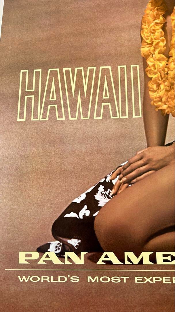 Pan American Ariline Pan Am Original Vintage Poster Hawaii Linen Backed