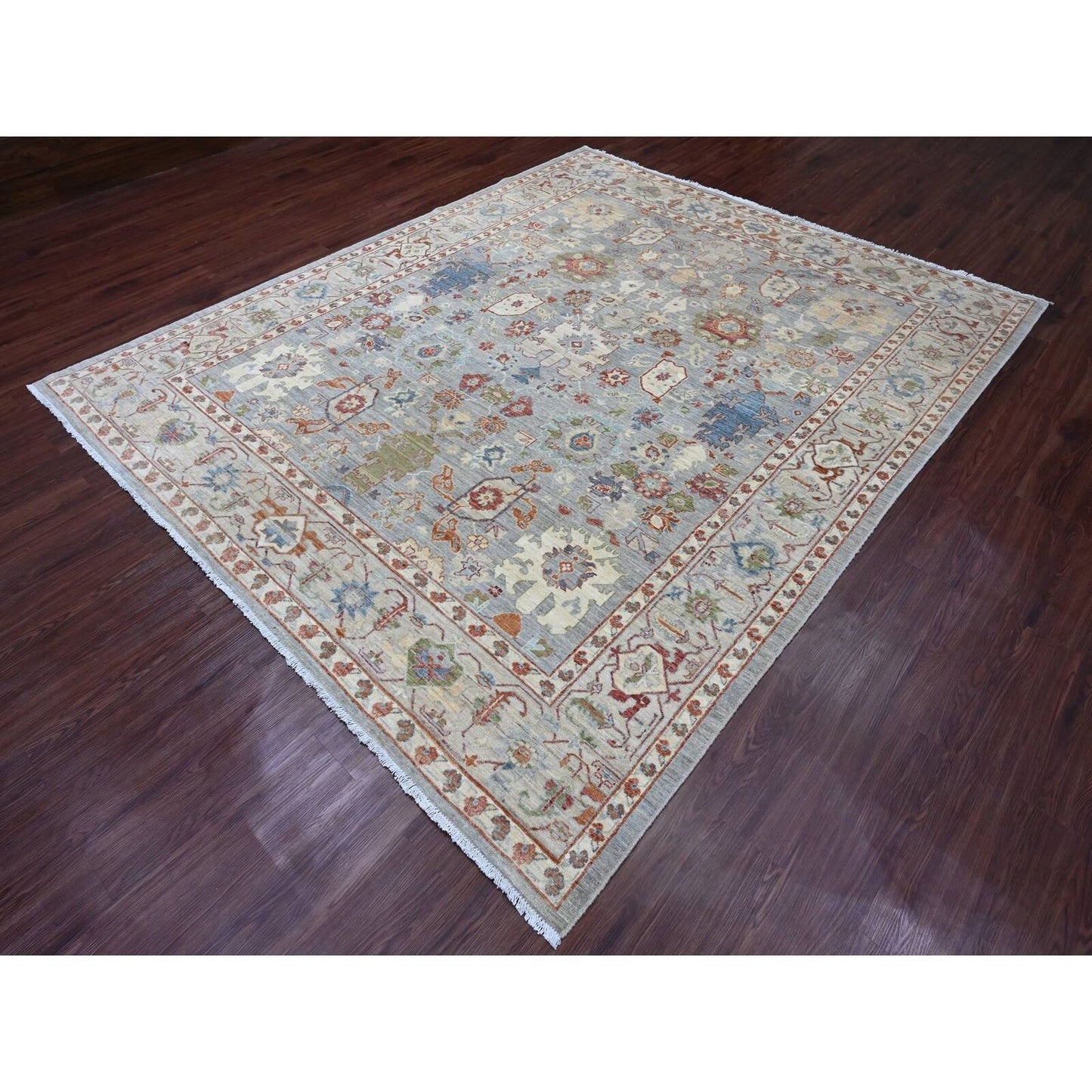 8'X9'8" Gray Ziegler Mahal Revival Hand Knotted Pure Wool Oriental Rug