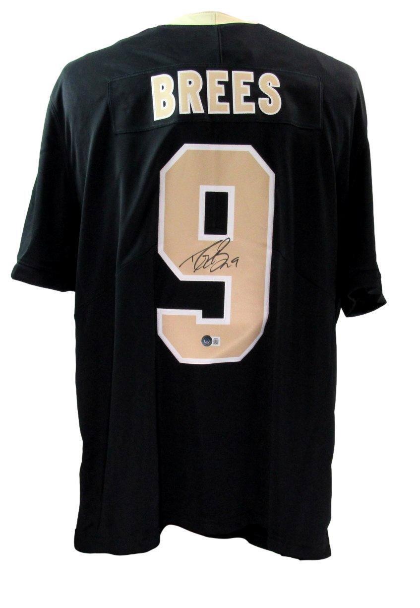 Drew Brees Autographed Black Nike On Field