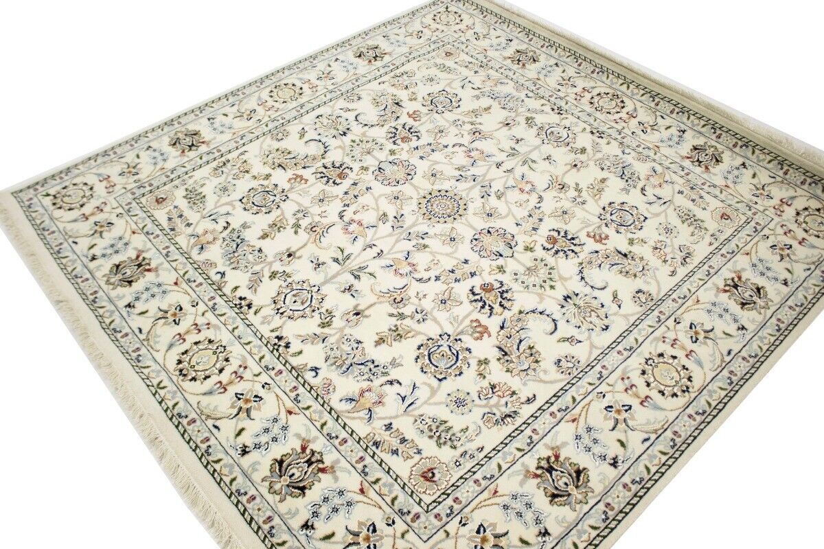 Handmade Indo-Nain Classic Floral Design Wool