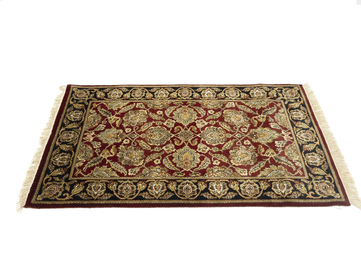 Handmade Agra Jaipur Wool Rug Rare Thick Pile