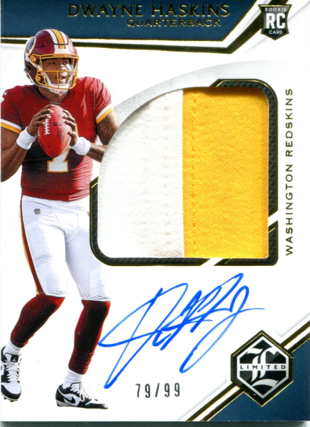 Dwayne Haskins Autographed Panini Jersey Card