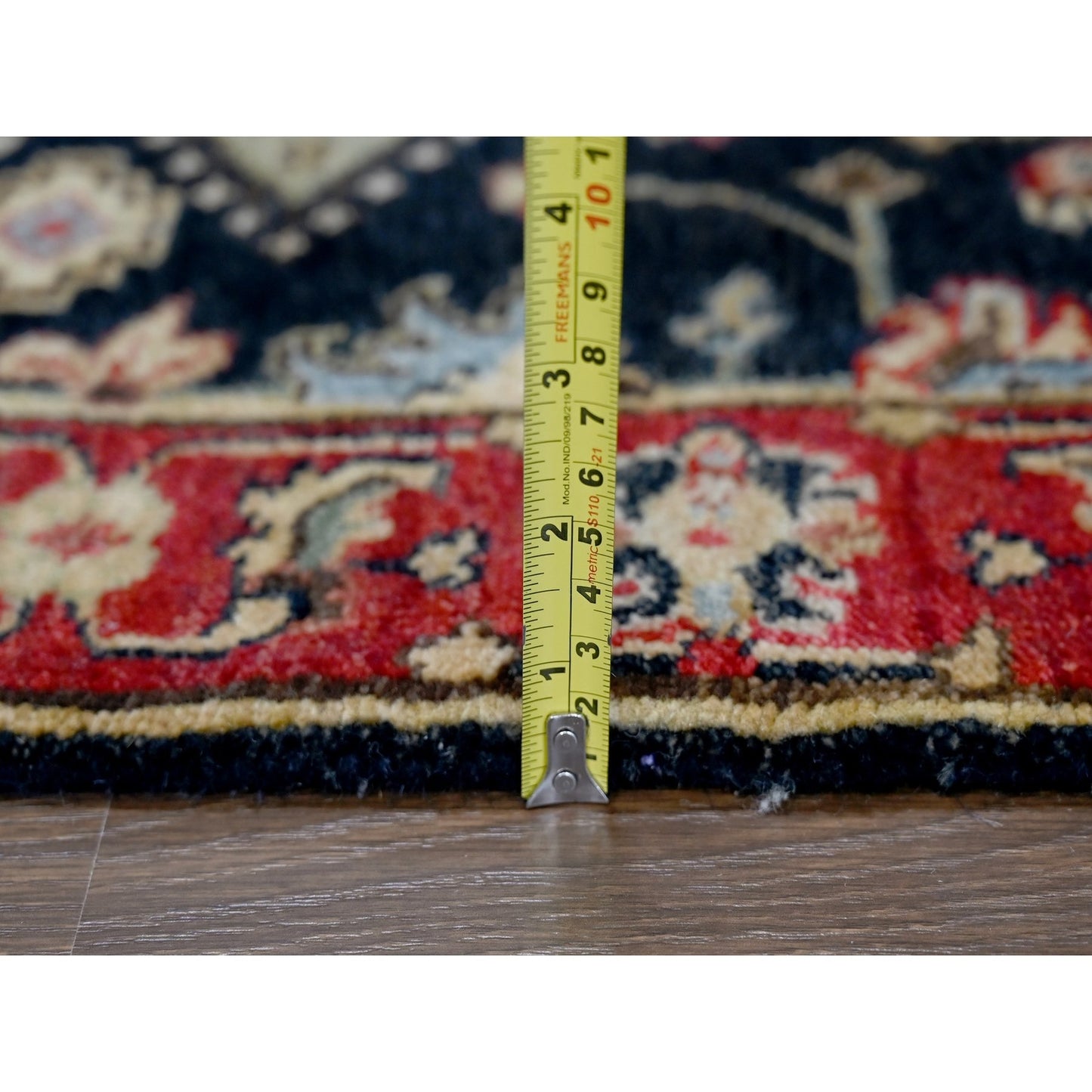 2'1"X3' Black Karjihooz Medallion Design Hand Knotted 100% Wool Mat Rug