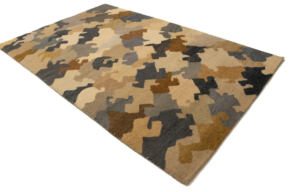 Indo-Gabbeh Modern Multicolor Abstract Rug
