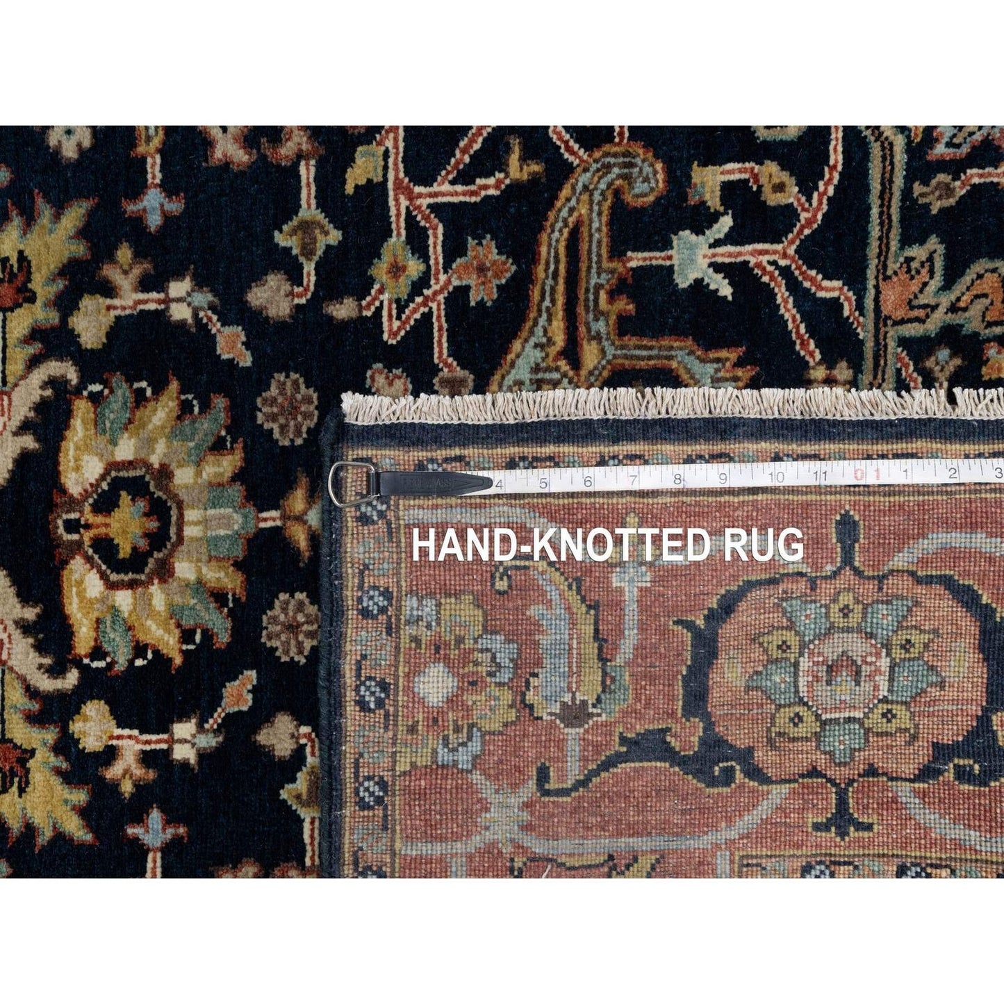 5'X7'2" Blue Natural Dyes All Wool Antiqued Fine Heris Hand Knotted Rug