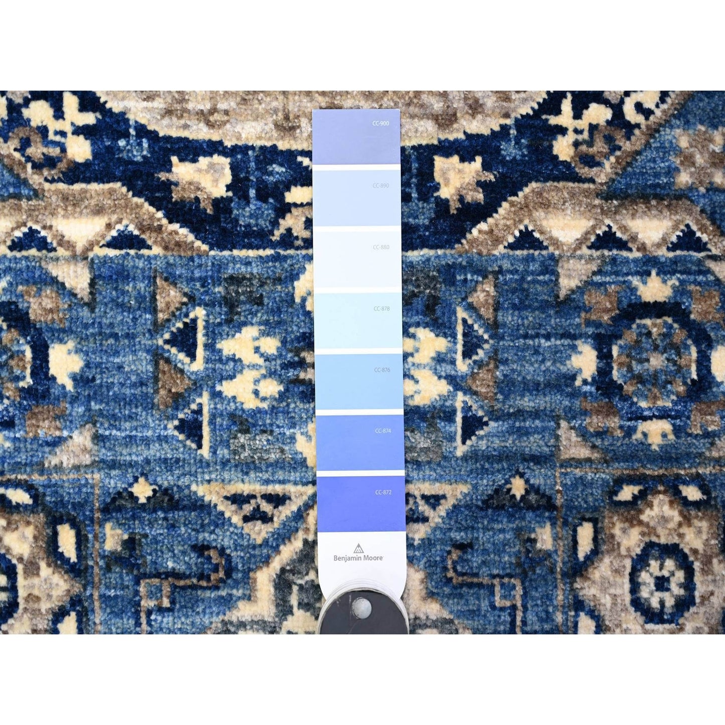 2'6"X6' Blue Fine Aryana Soft Wool Hand Knotted Oriental Rug