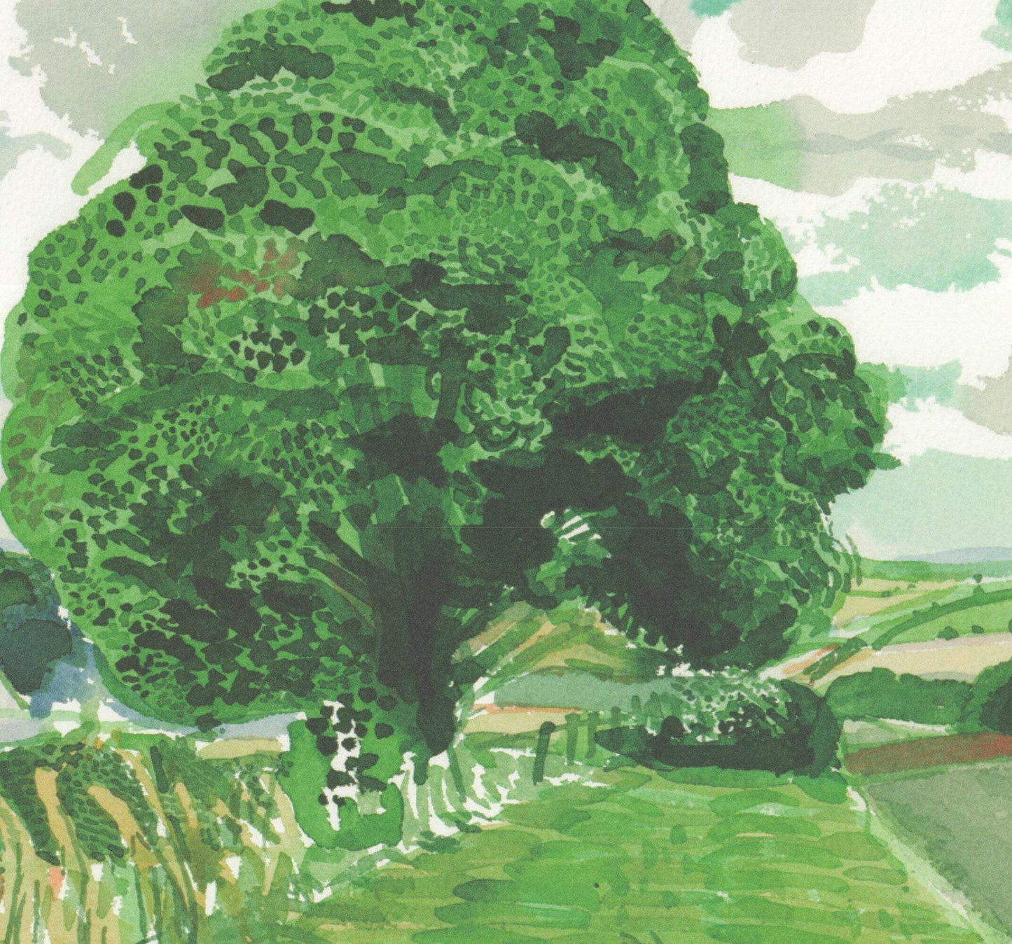 David Hockney Road And Tree Near Wetwang " Offset Lithograph Pop