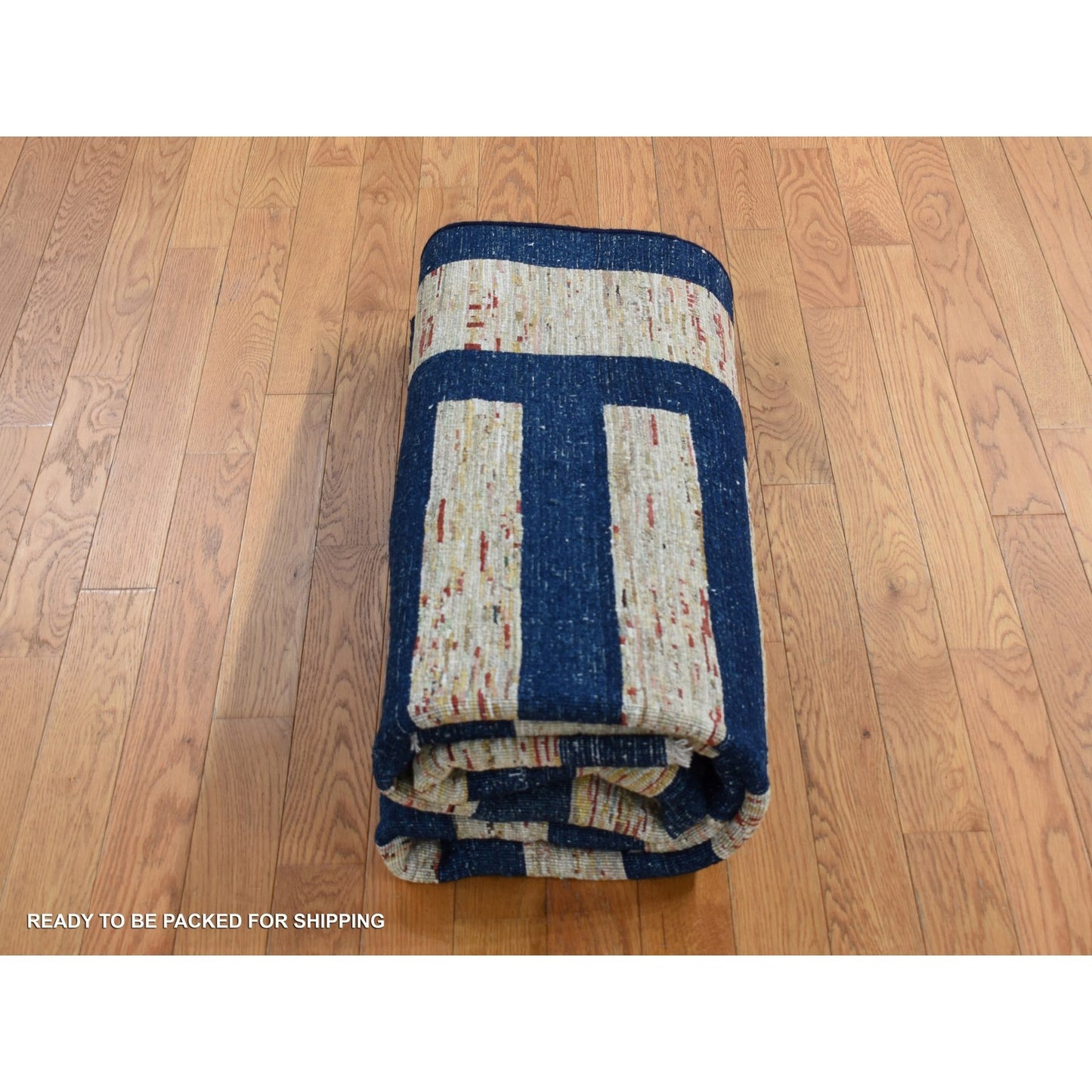 5'7"X8' Brown Pure Wool, Peshawar Gabbeh Hand Knotted On Clearance Rug