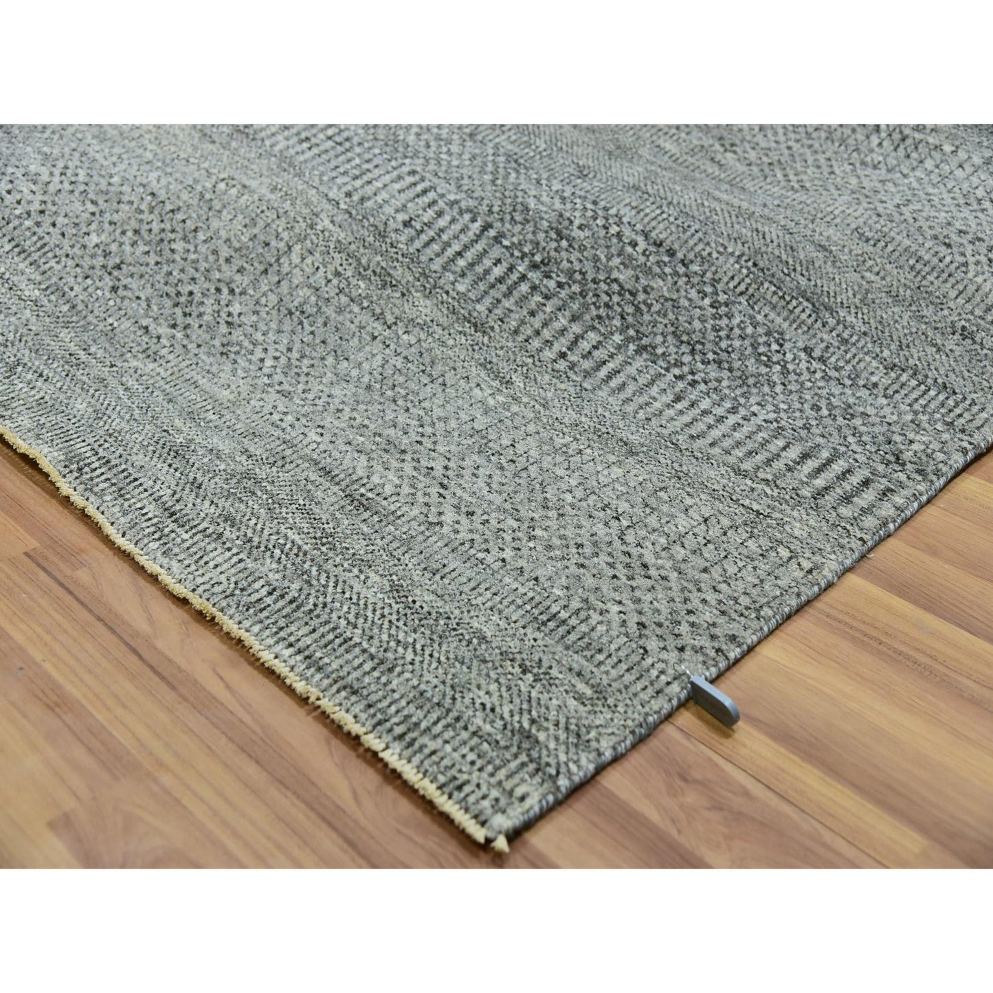 10'X10' Grandma Gray Undyed Modern Grass Hand Knotted Wool Oriental Rug