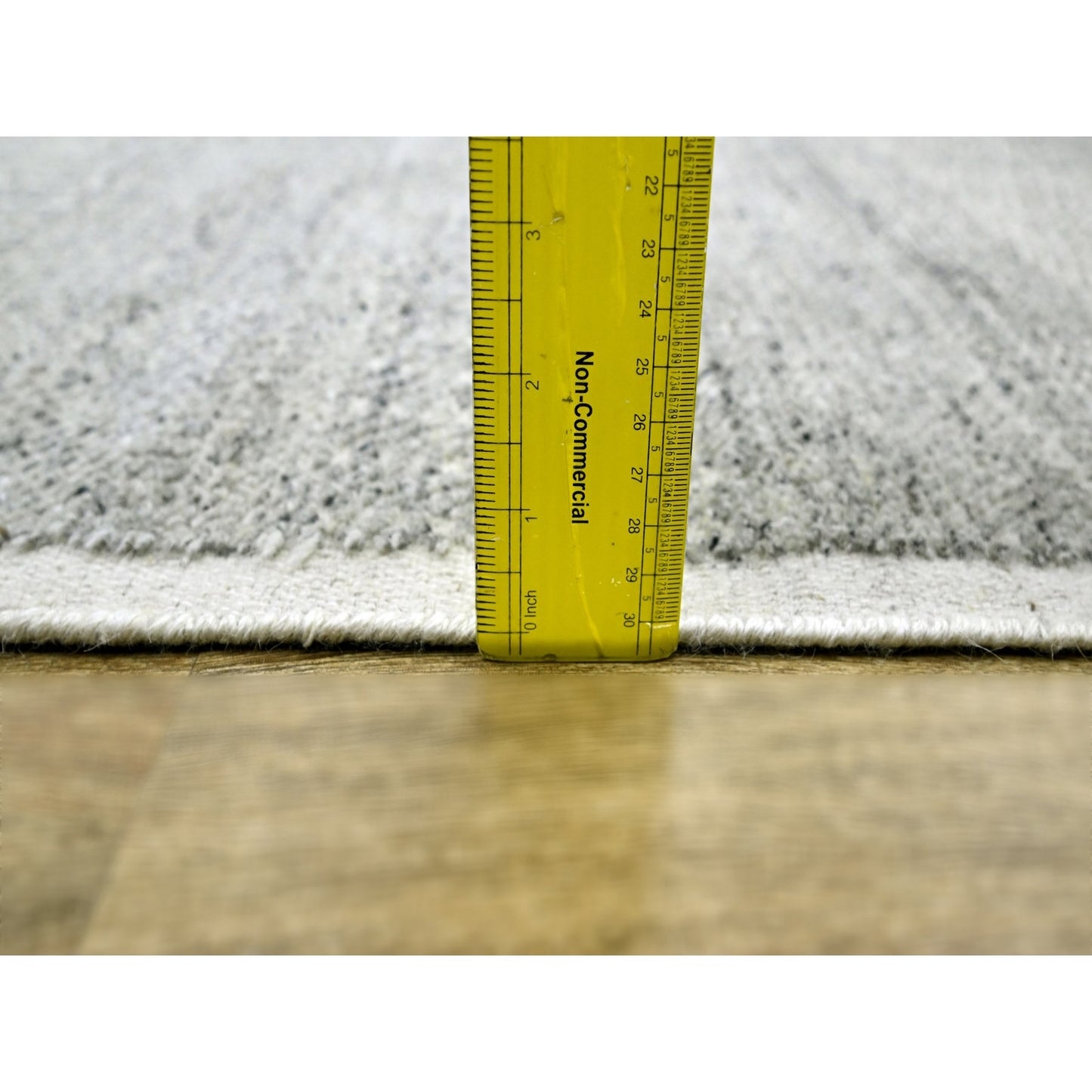 12'1"X14'10" Gray Grass Design Textured Wool Hand Knotted Xl Oriental Rug