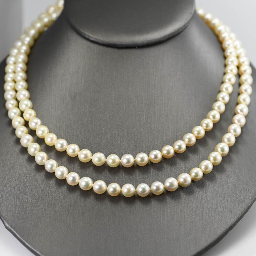 Pearl Necklace, Double Strand, 22-24 Inch
