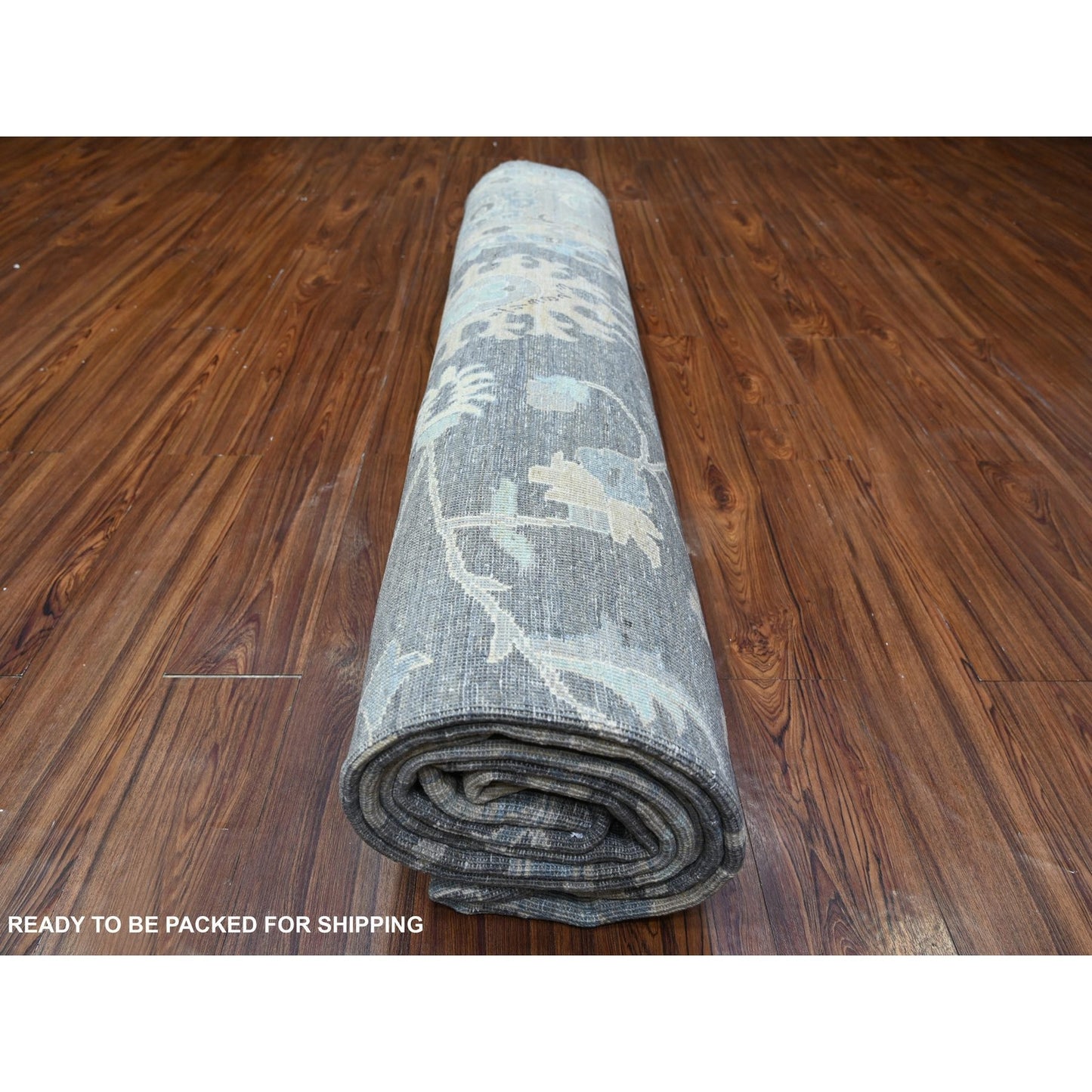 10'X13'6" Kendall Charcoal Gray Peshawar Mahal Design Hand Knotted Rug