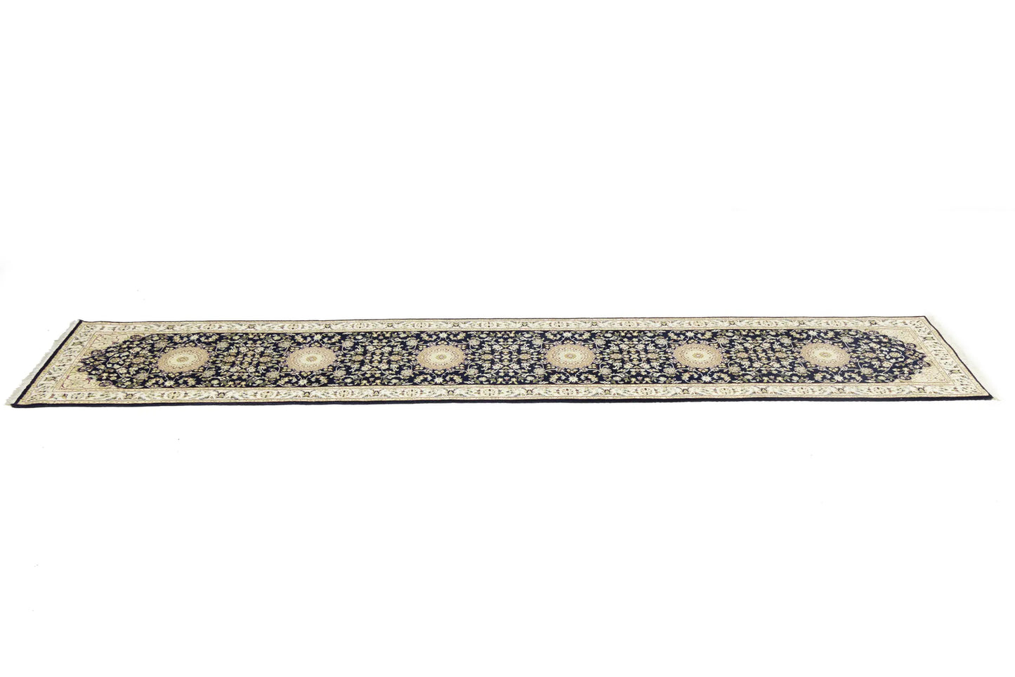 Handmade Indo-Nain Oriental Runner Rug Oversized