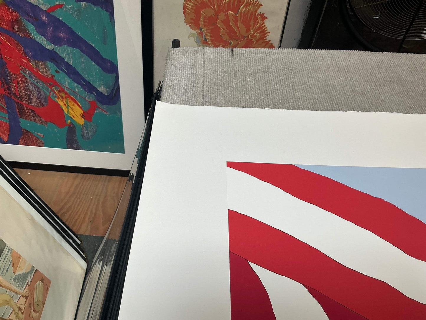 Contemporary GRETCHEN DOW SIMPSON Flags SIGNED 37.5" x 30" Serigraph 1991