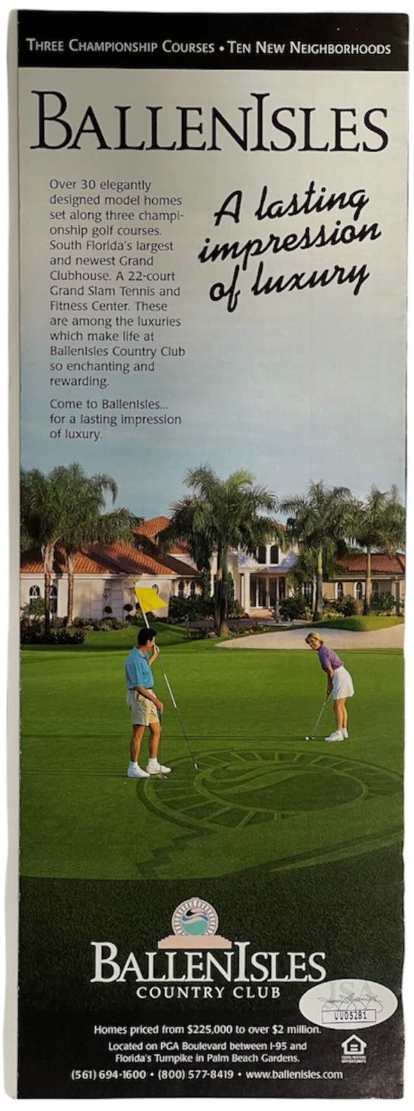 Jack Nicklaus Autographed 1998 Pga Seniors