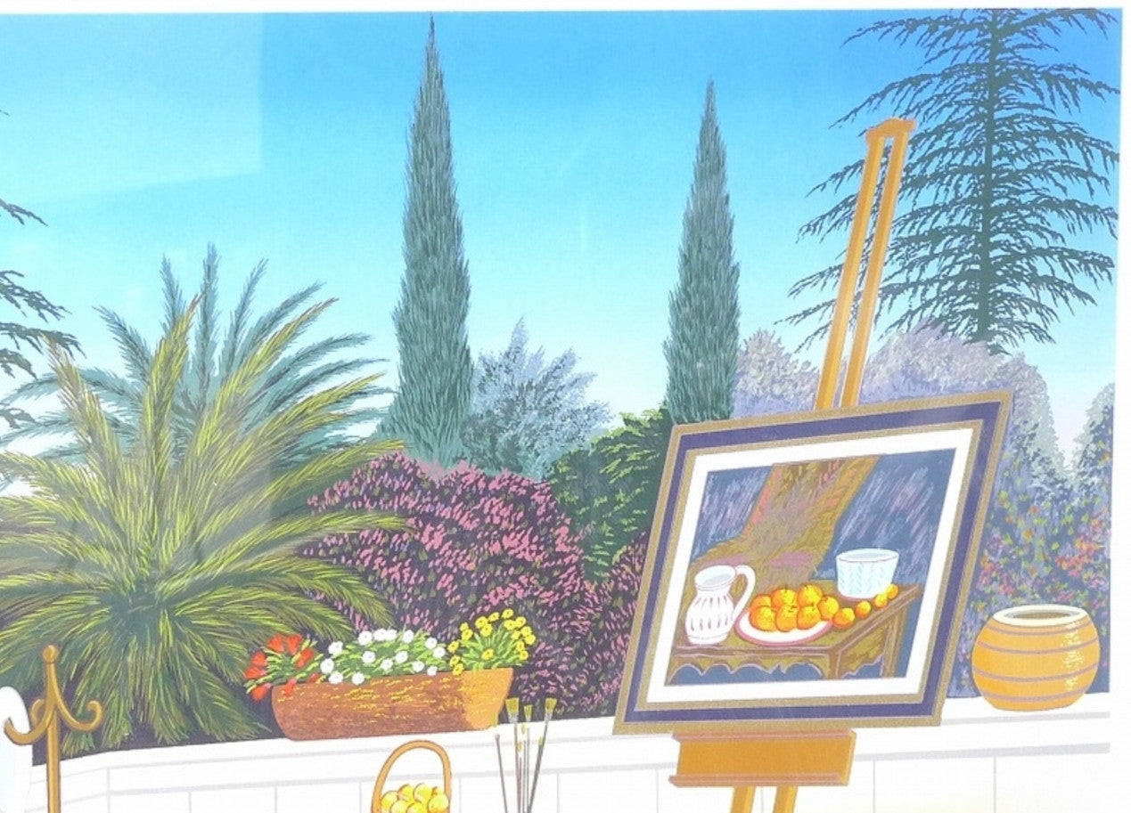 Fanch Ledan (France) - Czanne'S Studio Original Serigraph Print Signed Framed