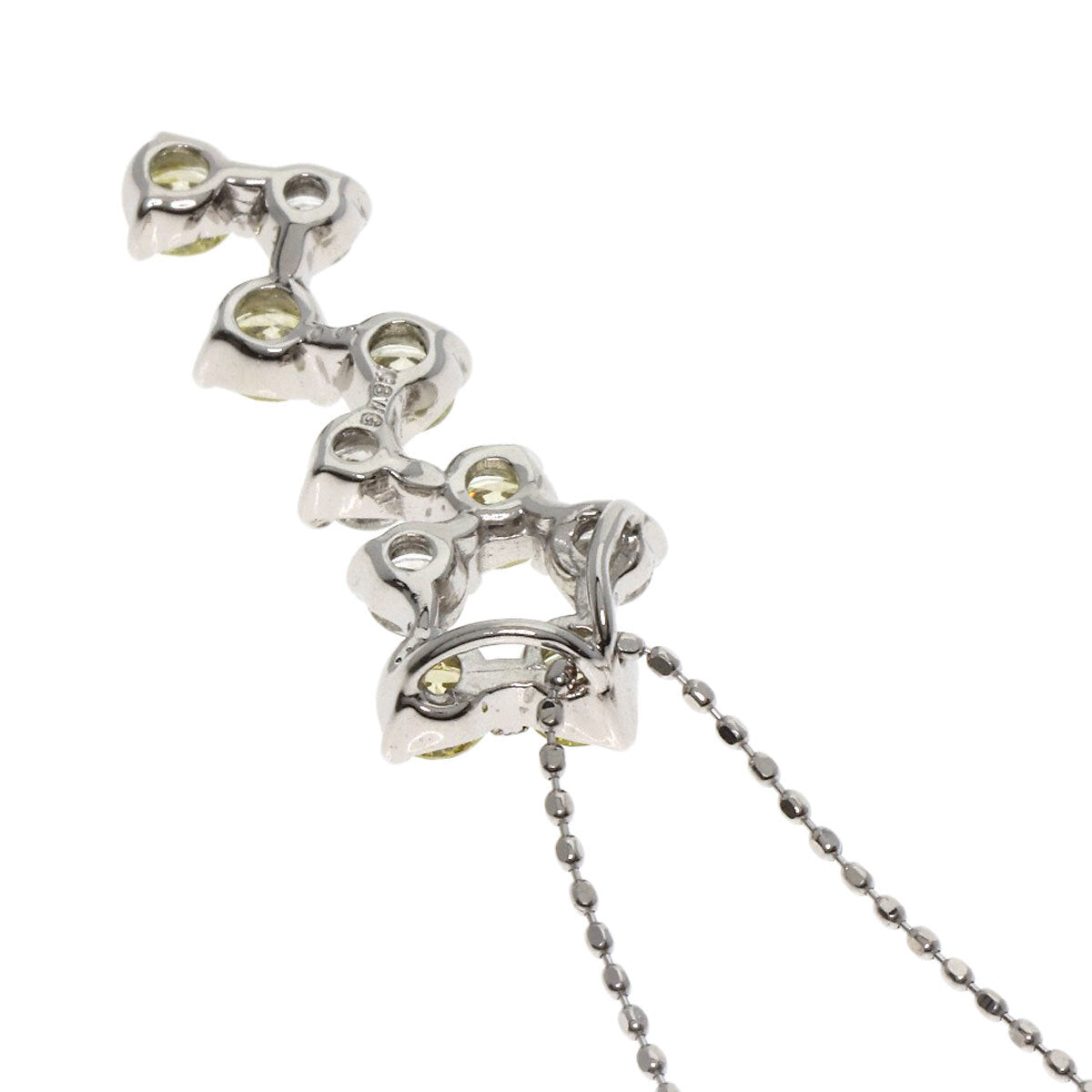 1Ct Diamond Necklace K18 White Gold 3.3G