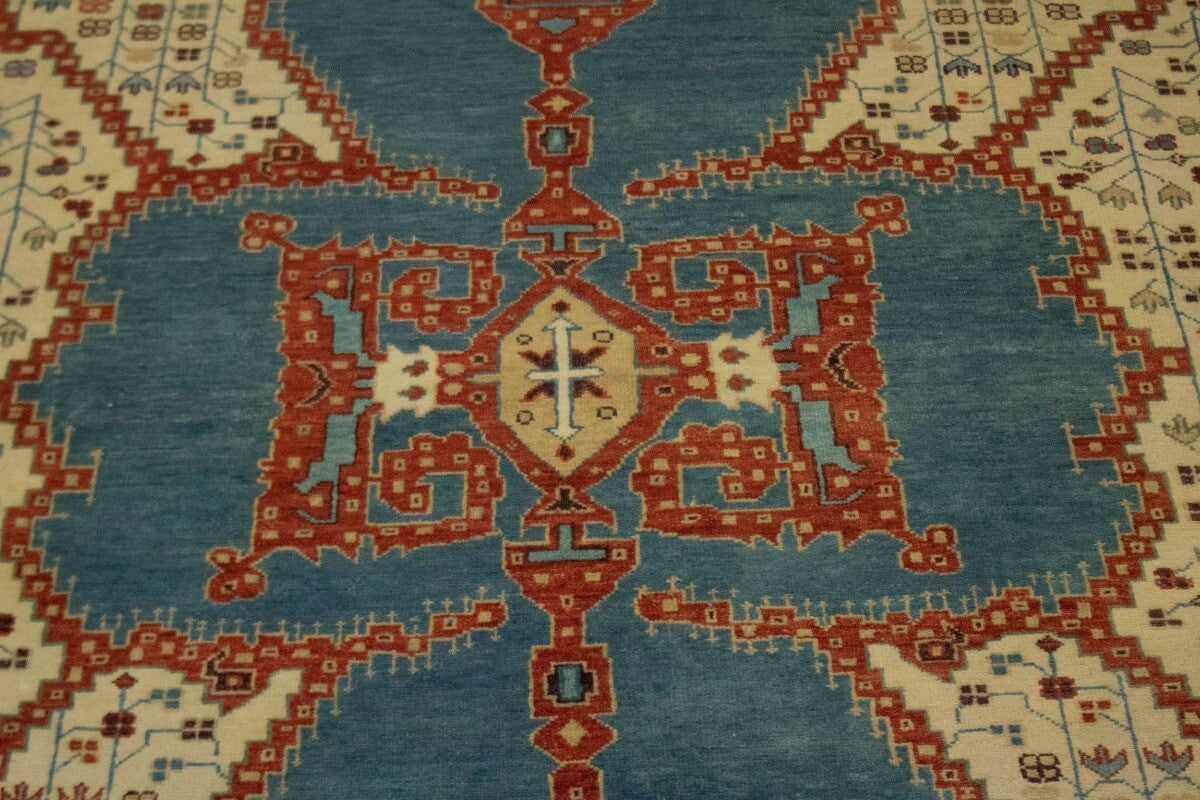 9X12 Ft Handmade Wool Indo-Viss Rug Vintage Style