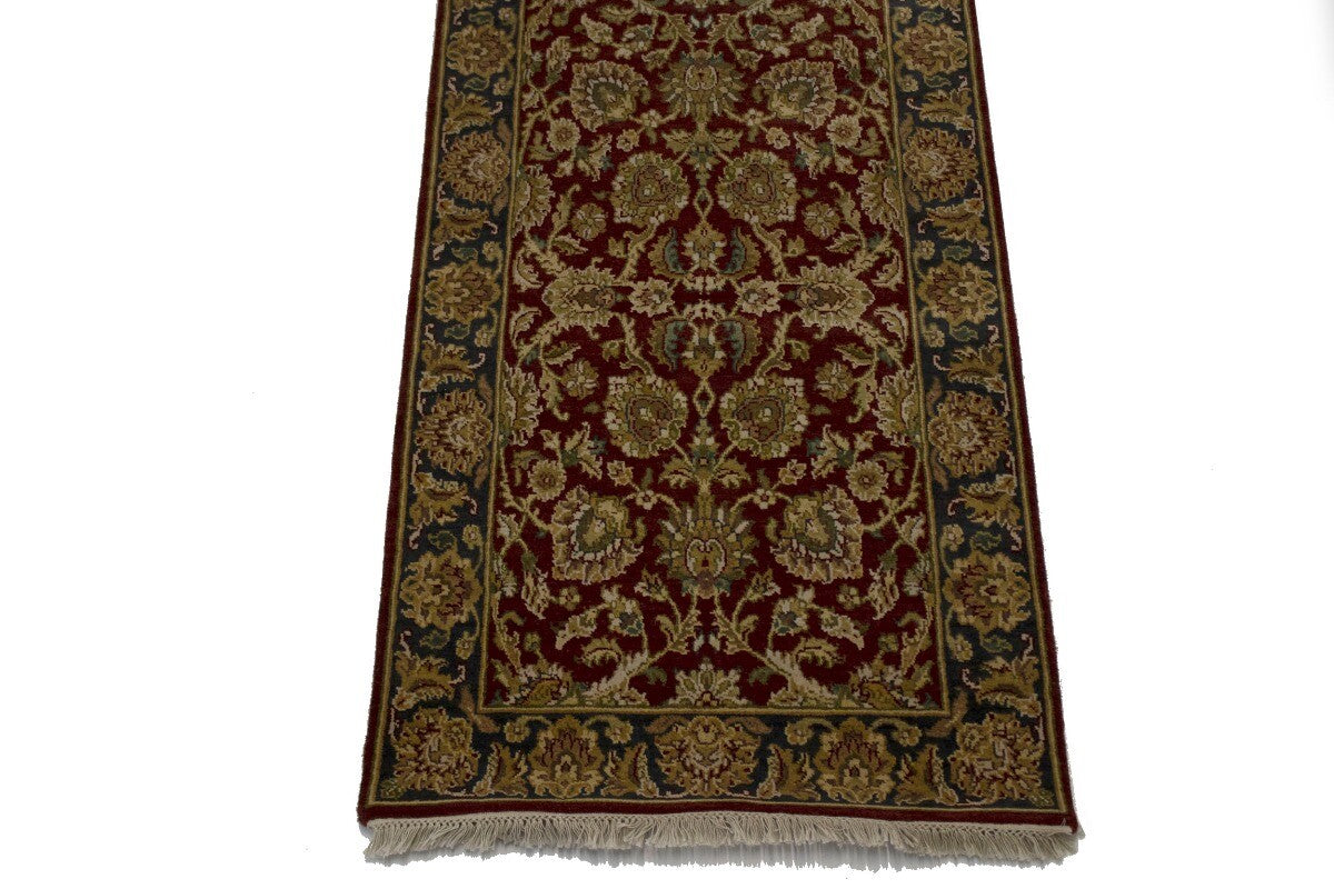 Handmade Chobi Oriental Runner Rug Red & Charcoal