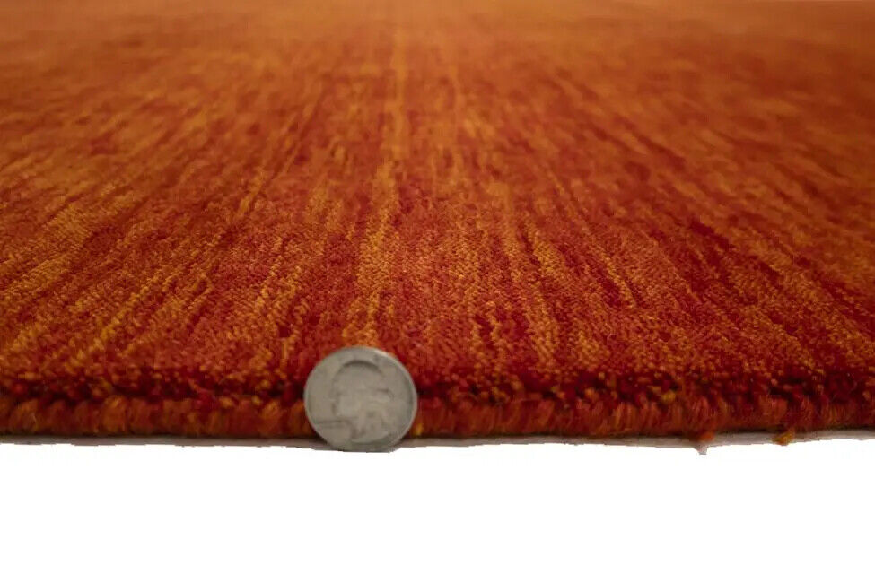 Contemporary Gabbeh Modern Rug Orange Tribal