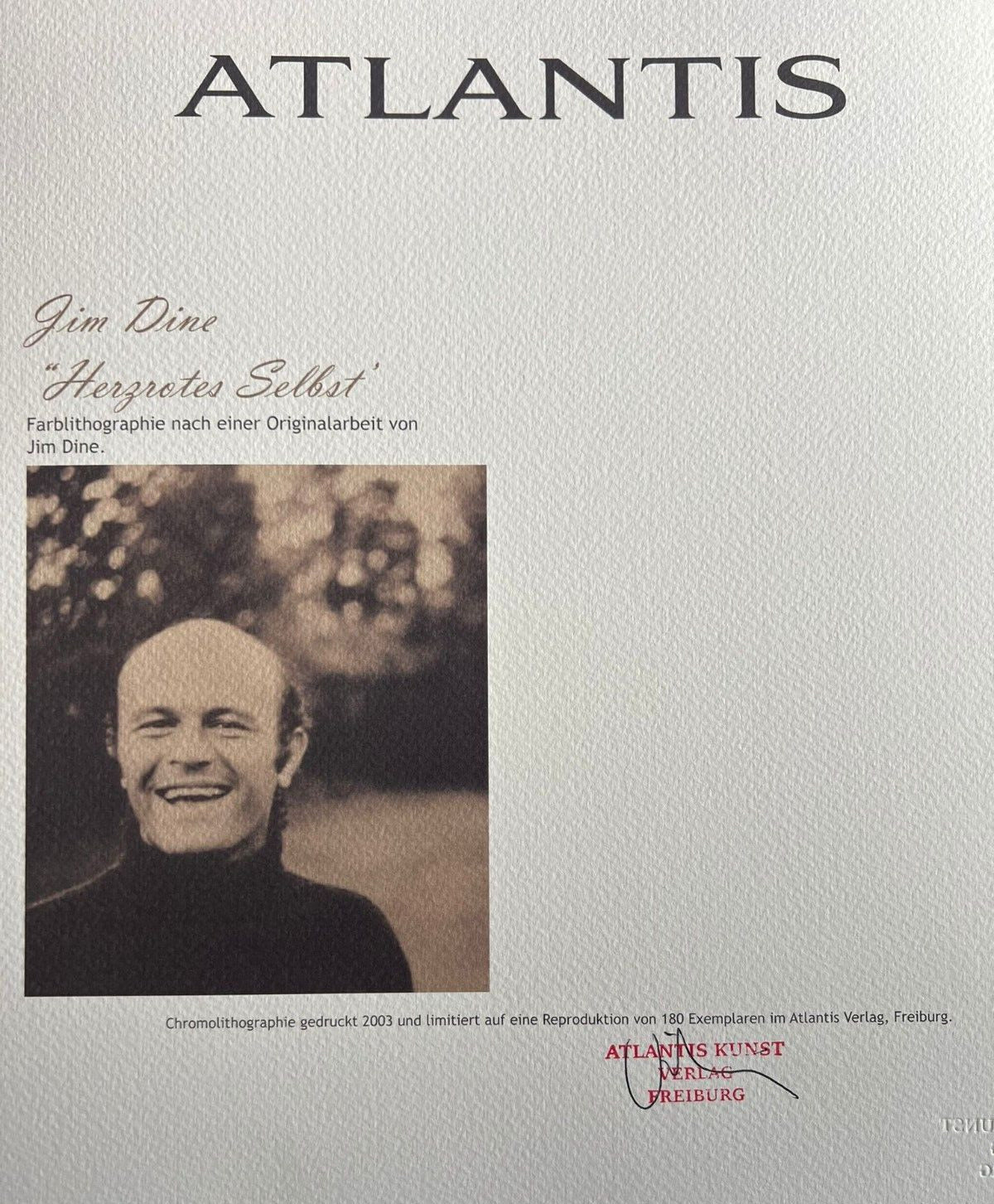 Jim Dine Lithograph Certified Coa Signed In Pen