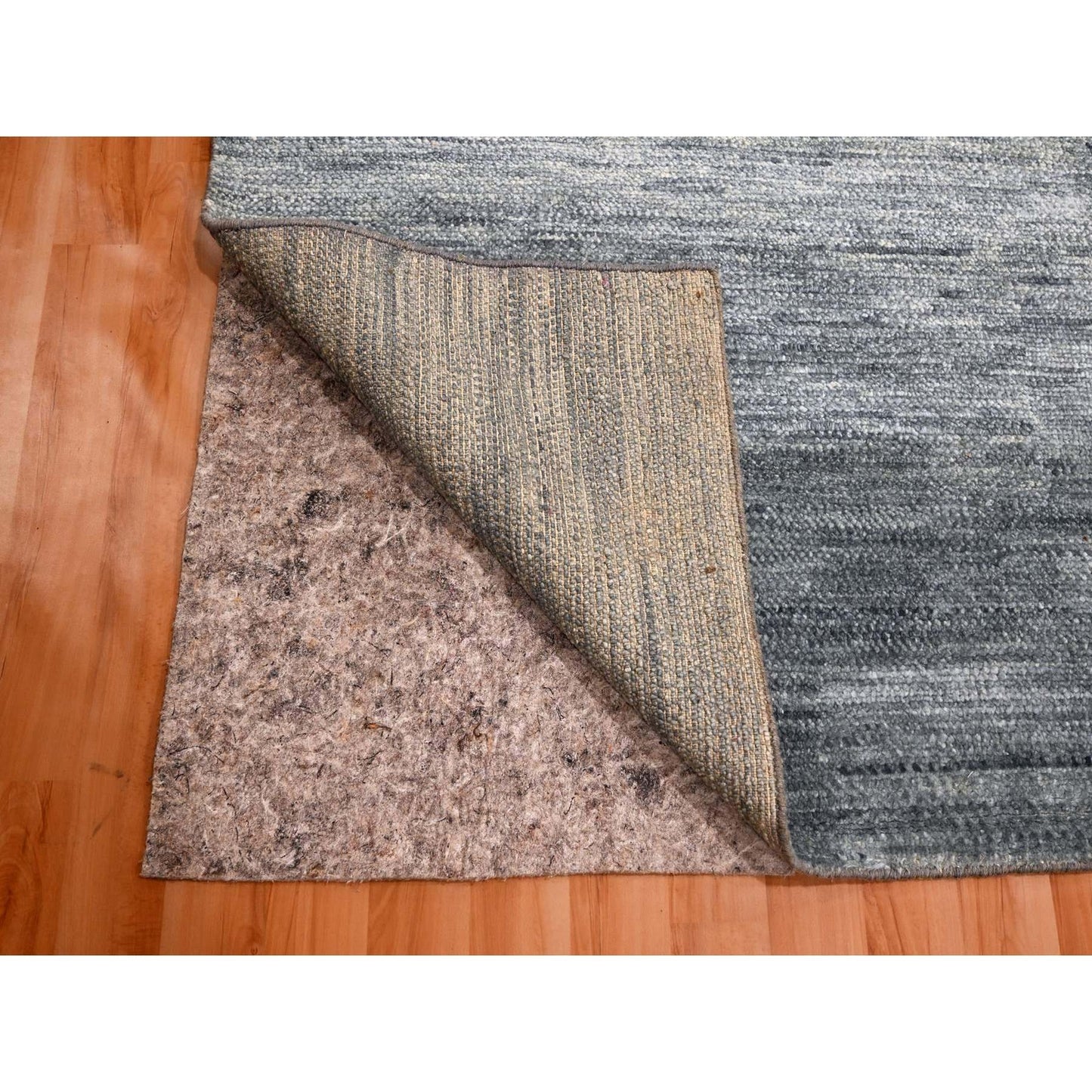 9'1"X12'2" Shades Of Gray Modern Plain Design 100% Wool Hand Knotted Rug